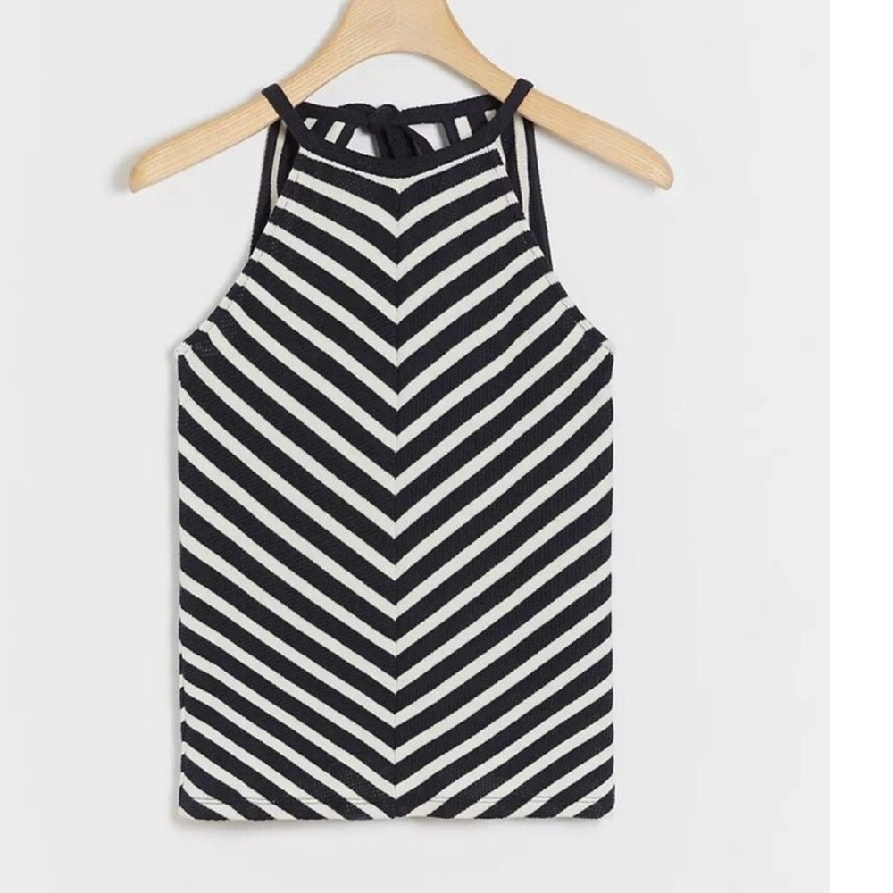 NWT Anthropologie (Maeve) Blue & White Striped Halter Top